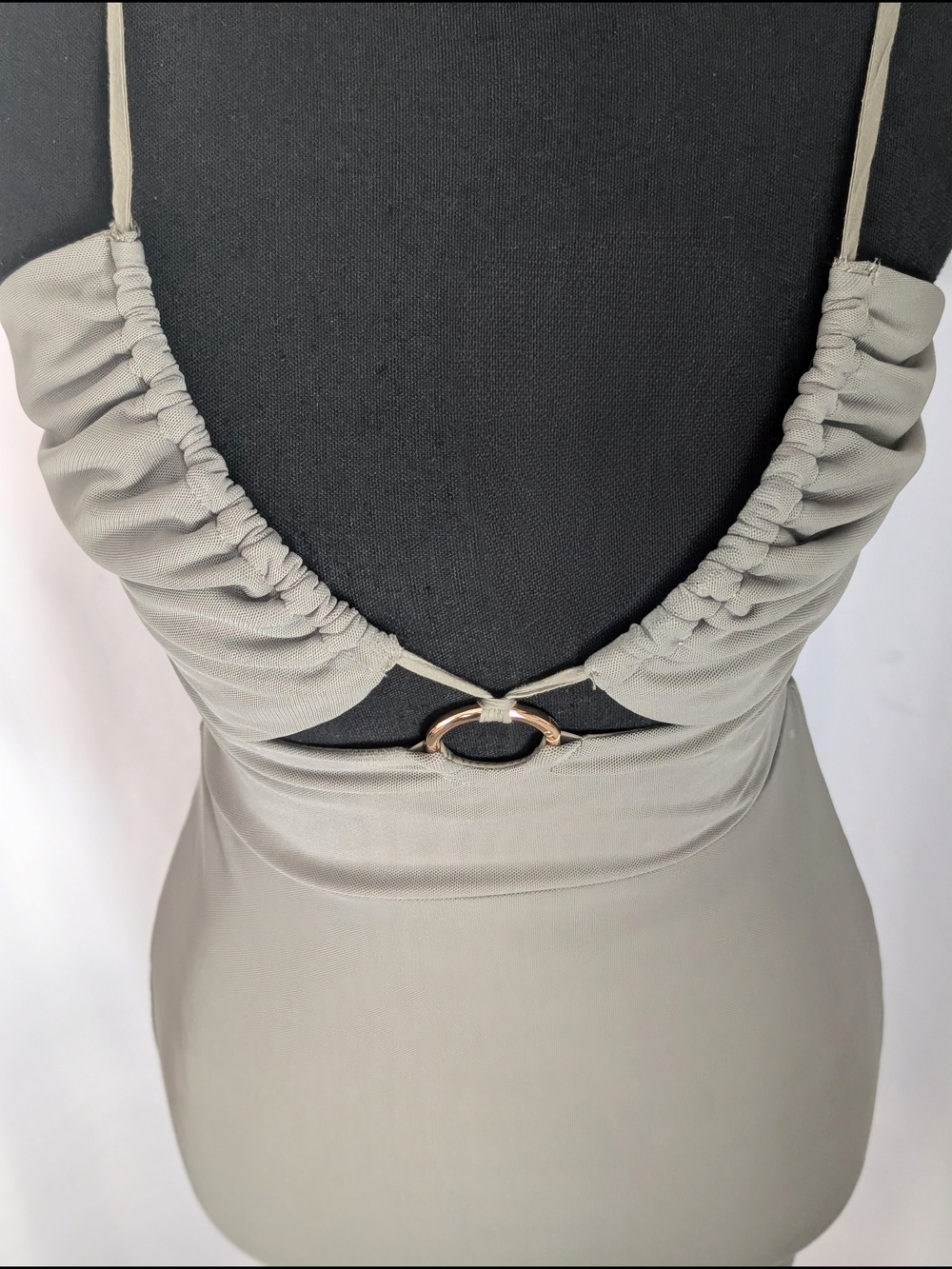 Angel Biba Sage/Gray Cutout Ring Bodycon Mini Dress Size S 🩶 - Picture 9 of 9